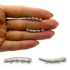 2.7 gr Aros Trepadores Bolitas Plata Italiana