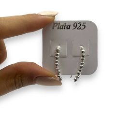 2.1 gr Aros Trepadores Bolitas Plata Italiana - Stal Joyas