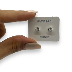 0.8 gr Aros Cubic Blanco (5mm) Plata Italiana