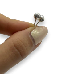 1.10 Aros Media Bolita Pasantes Facetadas (6 mm) Plata Italiana en internet
