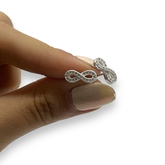 2 gr Aros Pasantes Infinito con Cubic (14x10 mm) Plata Italiana en internet