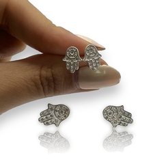 2.6 gr Aros Pasantes Mano de Fatima (12 mm)Plata Italiana en internet