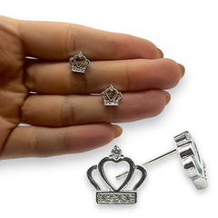 2.2 gr Aros Pasantes Corona con Cubic (10 mm) Plata Italiana en internet
