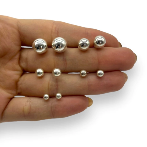 Liquidación! Aros Bolitas Pasantes - Variedad de Medidas Plata Italiana en internet