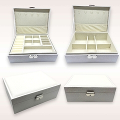 Estuche Premium Grande (23 x 19 cm) - Cuerina Blanca (X1 Unidad)