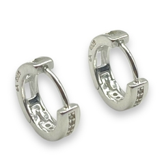 2 gr Aritos Cubanos con Cubic (12 mm) Plata Italiana