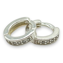 2.5 gr Aritos Cubanos con Cubic (13 mm) Plata Italiana