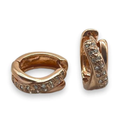 5.5 gr Aros Cubanos Premium Rose con Cubics (18 mm) Plata Italiana - comprar online