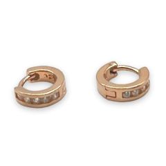 1.4 gr Aros Cubanos Rose con Cubics (8 mm) Plata Italiana