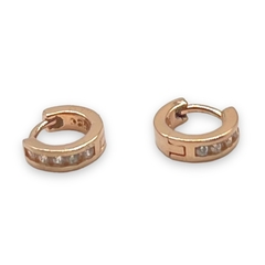 2 gr Aros Cubanos Rose Con Cubics (13mm) Plata Italiana - comprar online