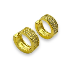 4.2 gr Aros Cubanos Cubica (14 mm) Plata Italiana Dorado - comprar online