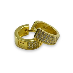 4.2 gr Aros Cubanos Cubica (14 mm) Plata Italiana Dorado