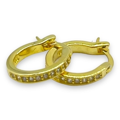 2.6 gr Aros Cubanos Cubica (16 mm) Plata Italiana Dorado