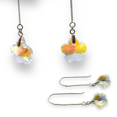 3.3 gr Aros Colgantes Flor Tornasolados (15 mm) Plata Italiana - comprar online