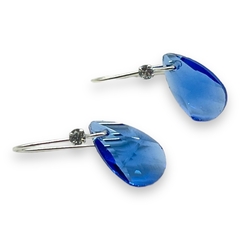 2.3 gr Aros Colgantes Gota Azul (18 mm) Plata Italiana - comprar online