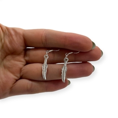 SIN-131 Aros Argollas Plumas - Últimas Unidades Acero Blanco - comprar online
