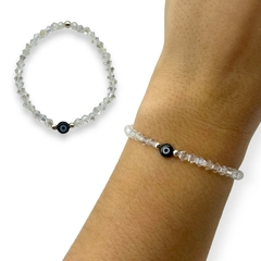 VOL-104-2 Pulsera Elastizada con Ojo - Variedad de Colores Cristal de Roca - Stal Joyas