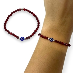 VOL-104-2 Pulsera Elastizada con Ojo - Variedad de Colores Cristal de Roca - tienda online