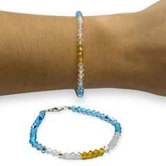 SWA-26 Pulsera Piedras Edición Argentina Plata Italiana