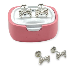 Art-1000 Abridor Moño Coquette (8x5 mm) Plata 925