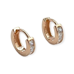 1.6 gr Aros Cubanos con Cubic (11 mm) Plata Italiana Rose - comprar online