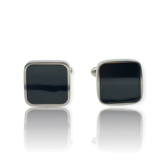 SIN-172 Gemelos Esmaltado Negro- Últimas Unidades Acero Quirúrgico ((Para Camisa Puño Francés))