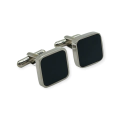 SIN-172 Gemelos Esmaltado Negro- Últimas Unidades Acero Quirúrgico ((Para Camisa Puño Francés)) - comprar online
