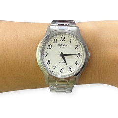 SUNDAY-H-01 Reloj Tressa Metal (Plateado - Fondo Blanco)
