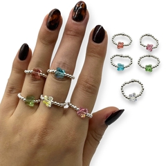 SIN-SWA Anillo Elastizado Mariposa - Variedad de Colores Plata Italiana - comprar online
