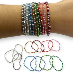 VOL-104-1 Pulsera Elastizada - Variedad de Colores Cristal de Roca