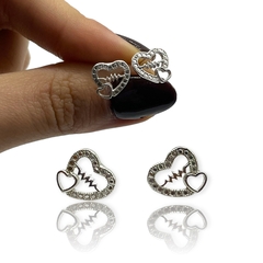 ART-158/5 Aros Pasantes Doble Corazon Plata 925