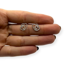 ART-158/2 Aros Pasantes Doble Corazon Plata 925