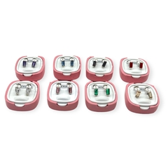 ART-1000 Abridores Cuadrados Cubics - Variedad de Colores (7x4 mm) Plata 925 - comprar online