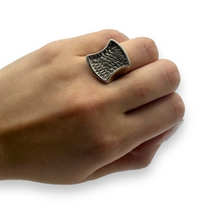AV 694 Anillo de Diseño Rectangular Plata 925 - Stal Joyas