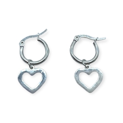 3538 Aros Colgantes Corazon (15 mm) Acero Blanco - comprar online