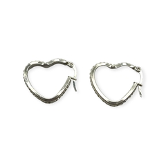 3438 Aros Argollas Corazon con Cubics (22 mm) Acero Quirúrgico - comprar online
