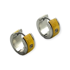3300 Aros Cubanos Arenados (14 mm) Acero Quirúrgico Dorado - comprar online