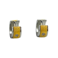 3300 Aros Cubanos Arenados (14 mm) Acero Quirúrgico Dorado en internet