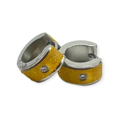 3300 Aros Cubanos Arenados (14 mm) Acero Quirúrgico Dorado
