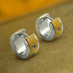 3301 Aros Cubanos Arenados (14 mm) Acero Quirúrgico Dorado