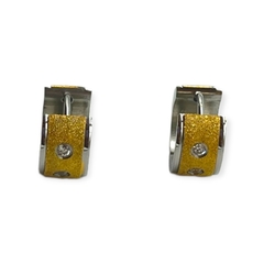 3301 Aros Cubanos Arenados (14 mm) Acero Quirúrgico Dorado en internet