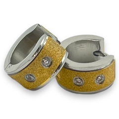 3301 Aros Cubanos Arenados (14 mm) Acero Quirúrgico Dorado - comprar online