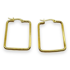 3272-25-DO Aros Argollas Cuadradas (25 mm) Acero Dorado - comprar online