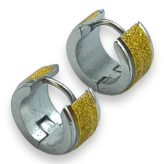 3299 Aros Cubanos Arenados (15 mm) Acero Quirúrgico Dorado - comprar online