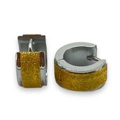 3299 Aros Cubanos Arenados (15 mm) Acero Quirúrgico Dorado