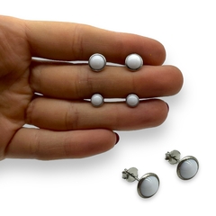 3222-9 Aros Pasantes Piedra Blanca - Variedad de Medidas Acero Quirúrgico