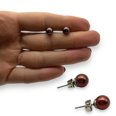 3216-7 Aros Pasantes Perla Marron (7 mm) Acero Quirúrgico