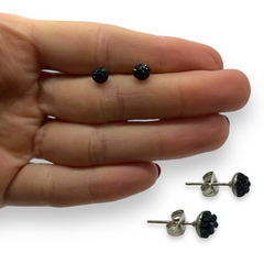 3234-6 Aros Pasantes Bola de Fuego Negro (6 mm) Acero Quirúrgico
