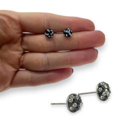 3234-8 Aros Pasantes Bola de Fuego Blanco y Negro (8 mm) Acero Quirúrgico