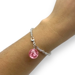 Pulsera Cristal de Roca "Cielo" Rosa - Variedad de Colores Brilla Oscuridad Acero Blanco en internet